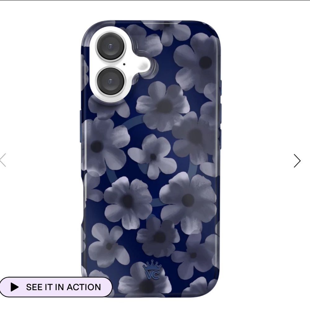 Velvet Caviar Blue Floral Phone Case iPhone 16